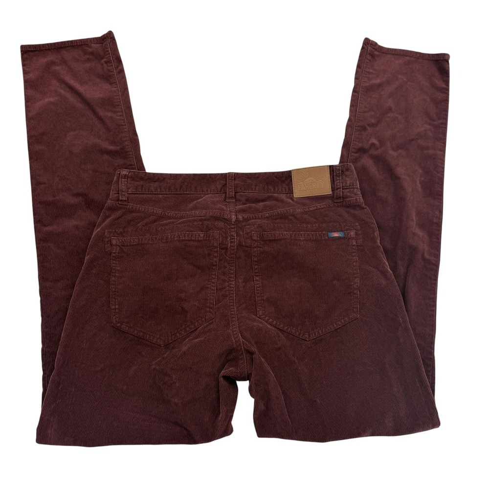 Faherty Pants Mens 31 X 31 Burgundy Corduroy Regular 5-Pocket Stretch Flat Front